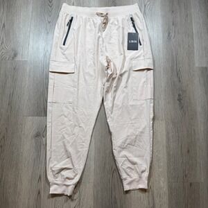 Libin Women Cargo Joggers XL Cream Waterproof UPF 50 Athletic Gorpcore Pants NWT